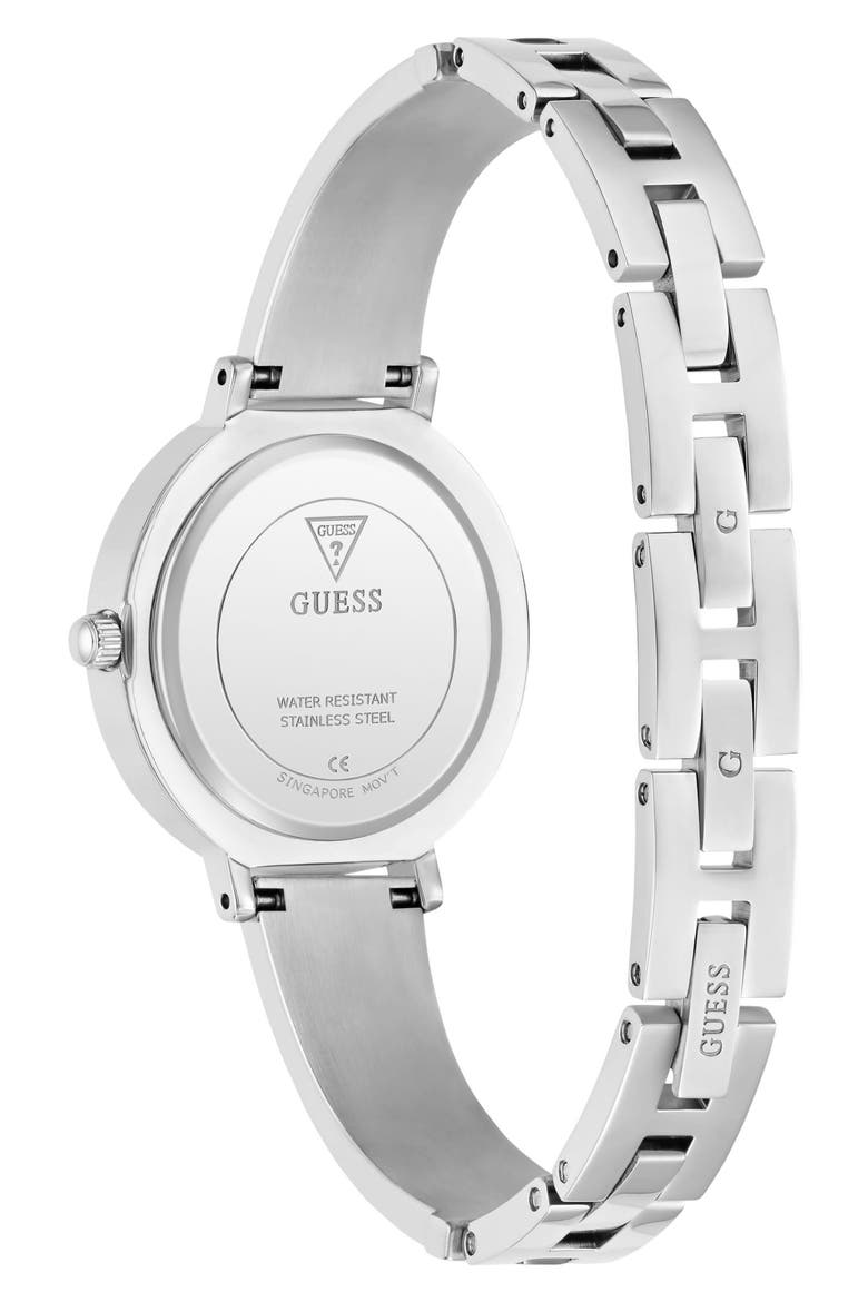 Crystal Heart Dial Bracelet Watch, 30mm, Alternate, color, WHITE/ SILVER