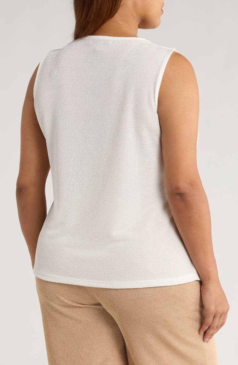 KASPER Pleat Neck Sleeveless Top, Alternate, color, 