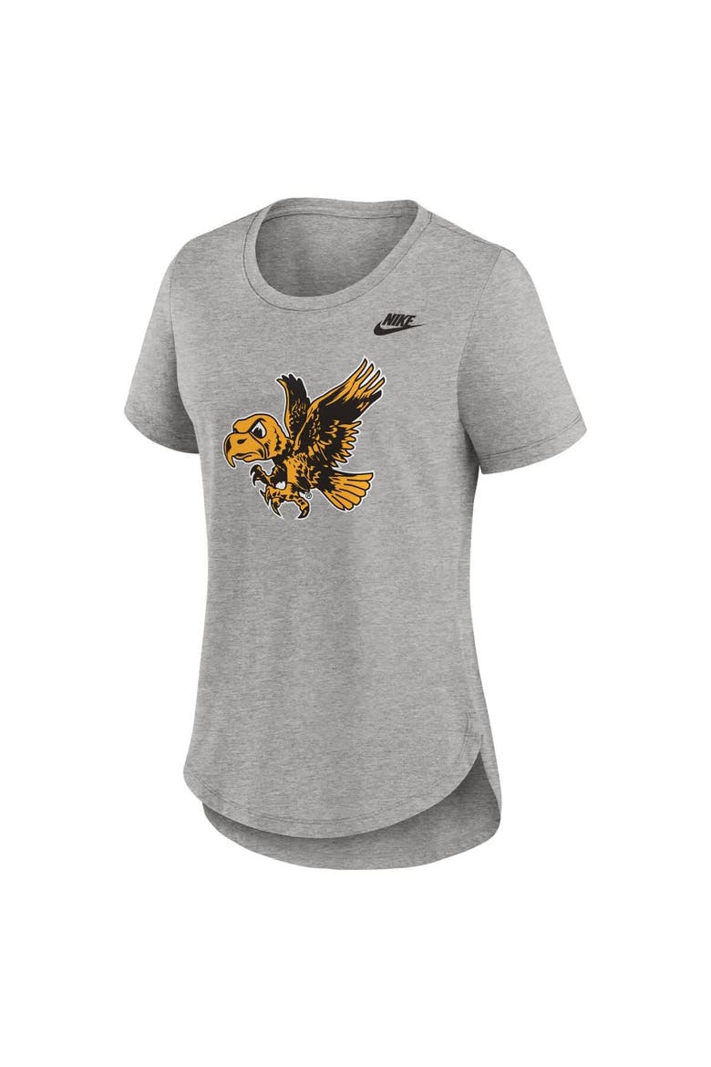 Women's Nike Heather Gray Iowa Hawkeyes Legacy Tri-Blend T-Shirt, Alternate, color, Heather Gray