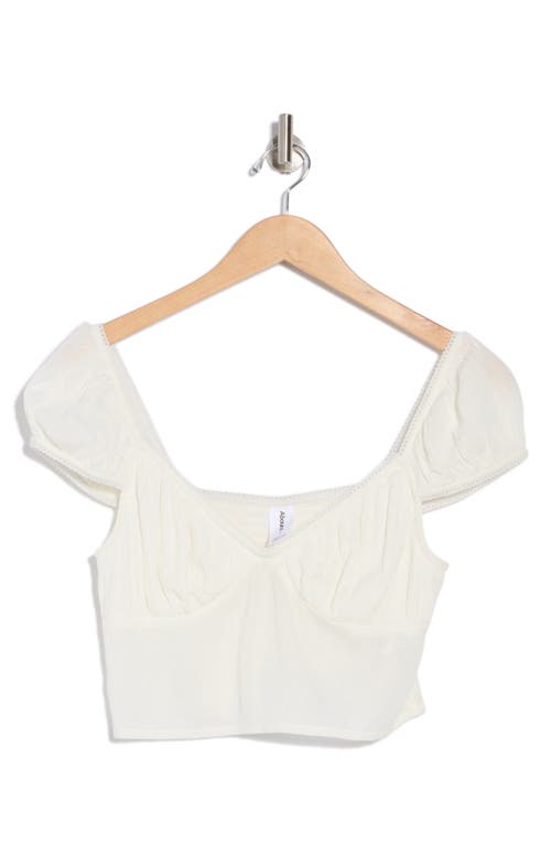 Abound Smocked Cap Sleeve Crop Top In White