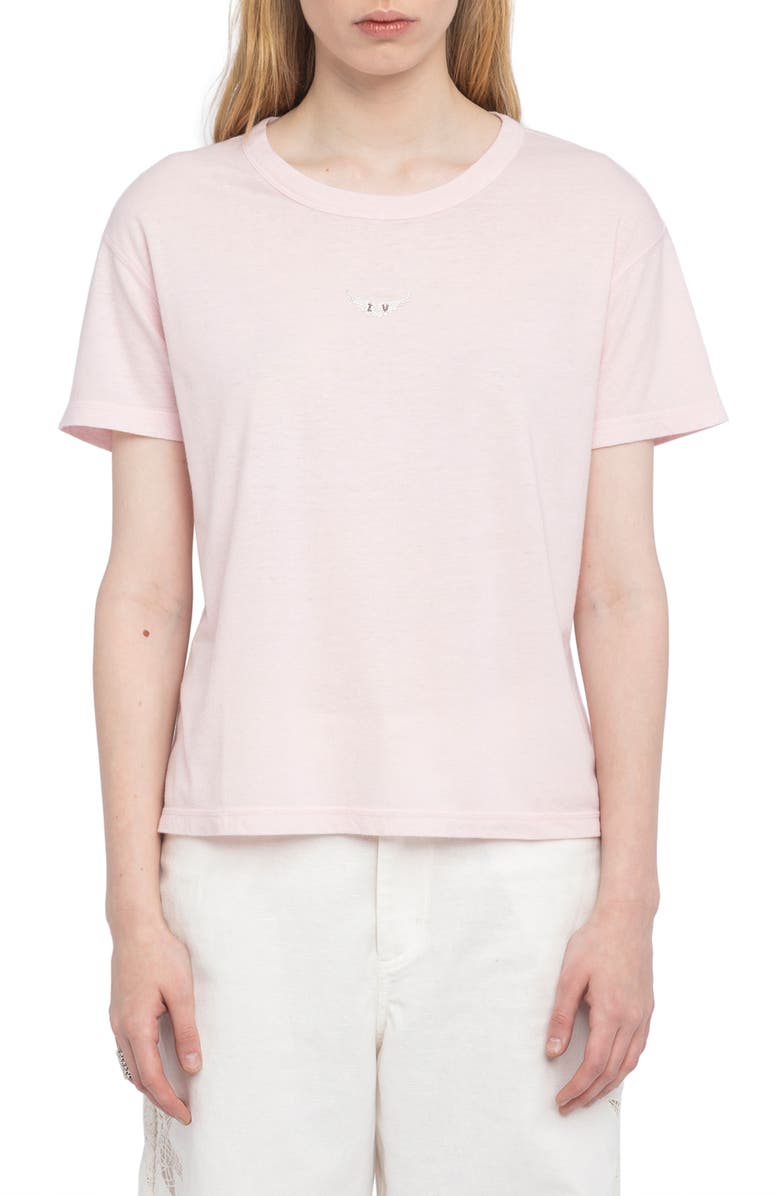 Zadig & Voltaire Marta Diamante Wings T-Shirt, Main, color, Candy