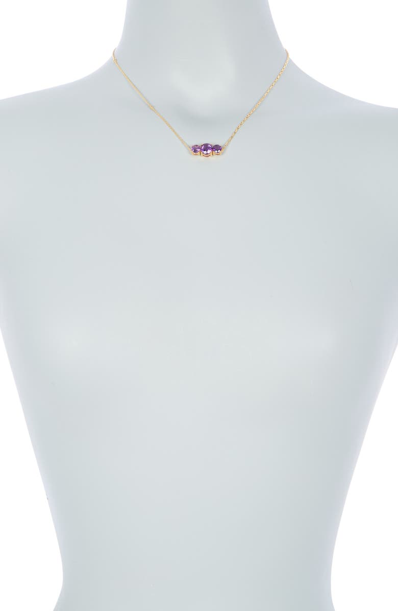 PAIGE NOVICK 14K Yellow Gold Plated Sterling Silver Amethyst Pendant Necklace, Alternate, color, 