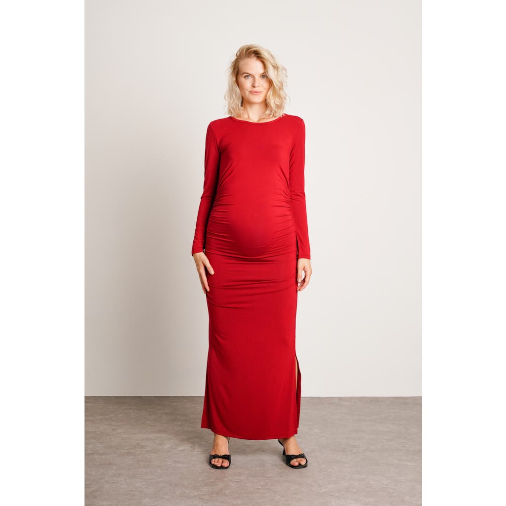 Nom Maternity Curve Maternity Dress In Burgundy