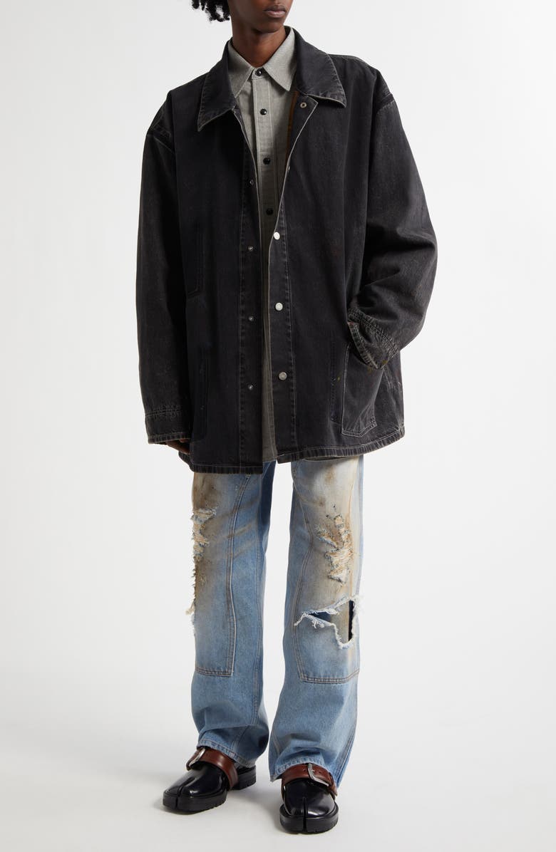 Maison Margiela Deconstructed Denim Coat, Alternate, color, 