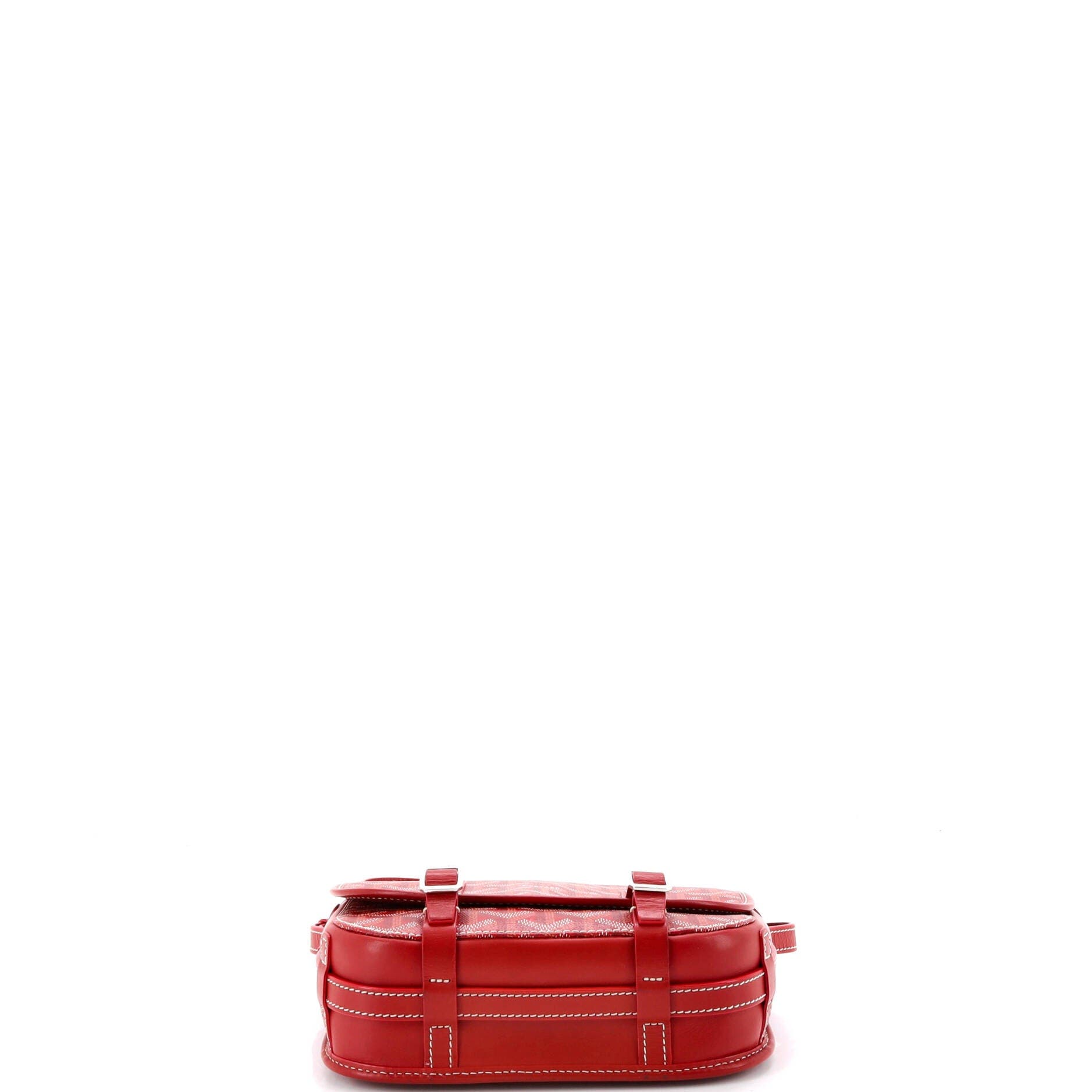 Pre-Owned Goyard Belvedere Messenger Bag Coated Canvas PM, Alternate, color, Red