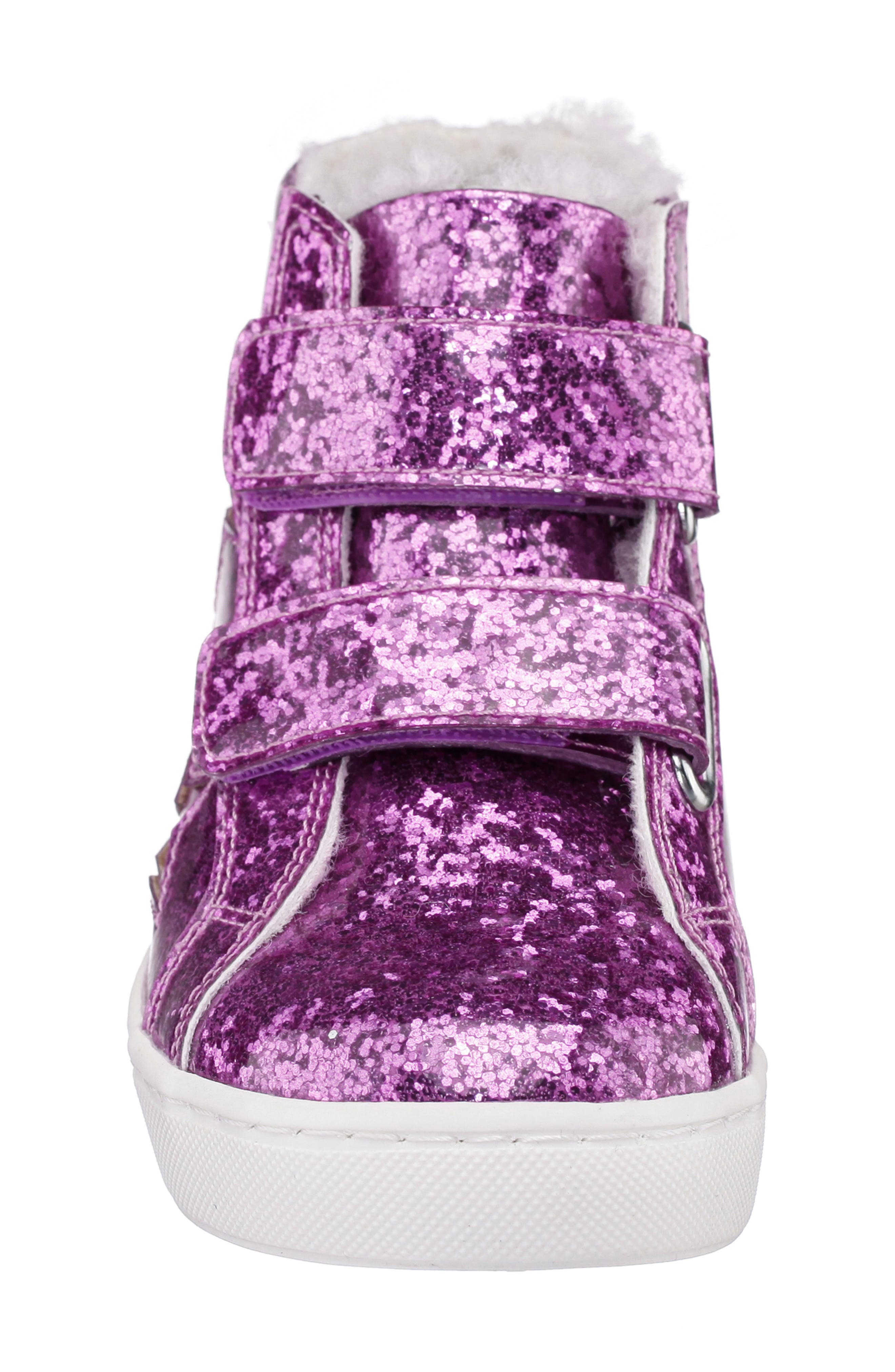 Kids' Donna High Top Sneaker, Alternate, color, PINK COATED GLITTER