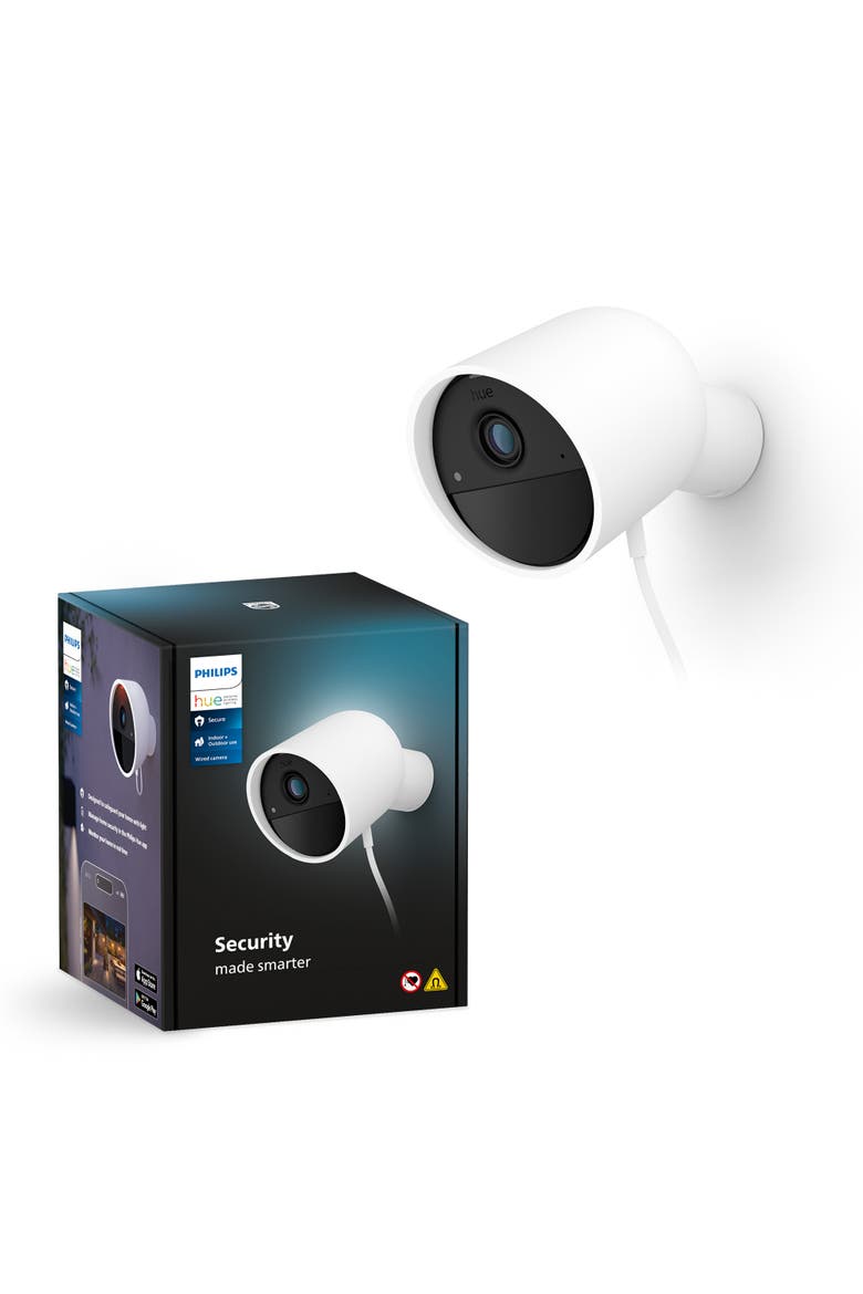 Hue Secure Wired Smart Security Camera, Main, color, White