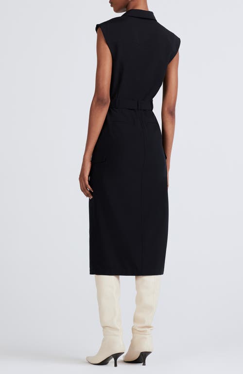 Derek Lam 10 Crosby Womens Collar Removeable Belt Shirtdress In Black
