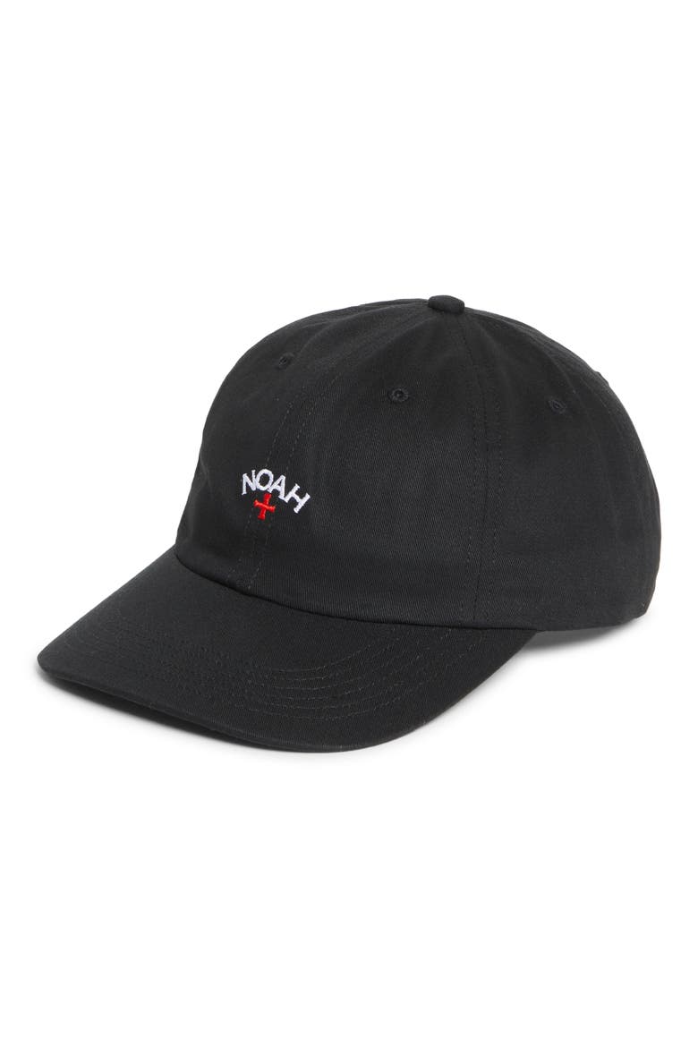 Core Logo Embroidered 6-Panel Adjustable Baseball Cap, Main, color, BLACK