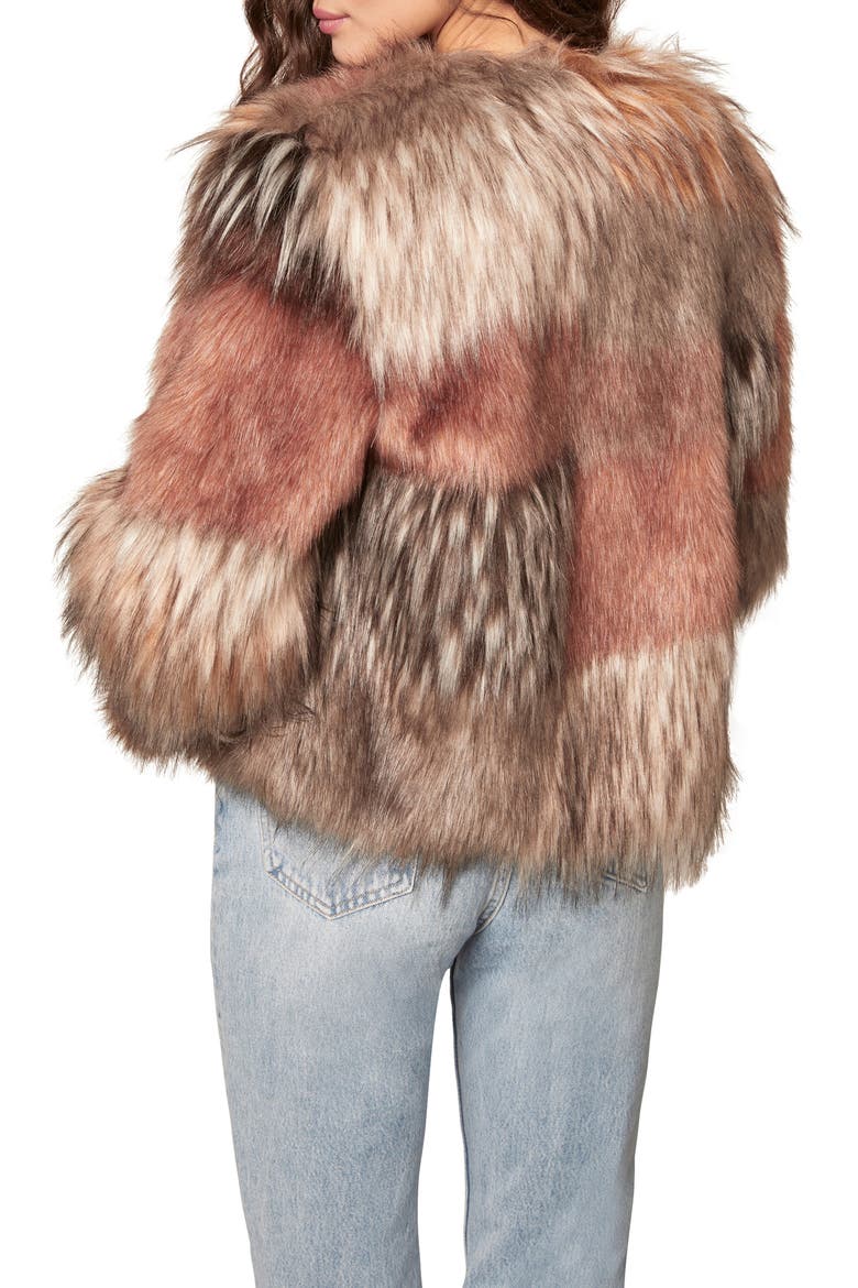 BB Dakota Patch My Drift Faux Fur Jacket, Alternate, color, MULTI
