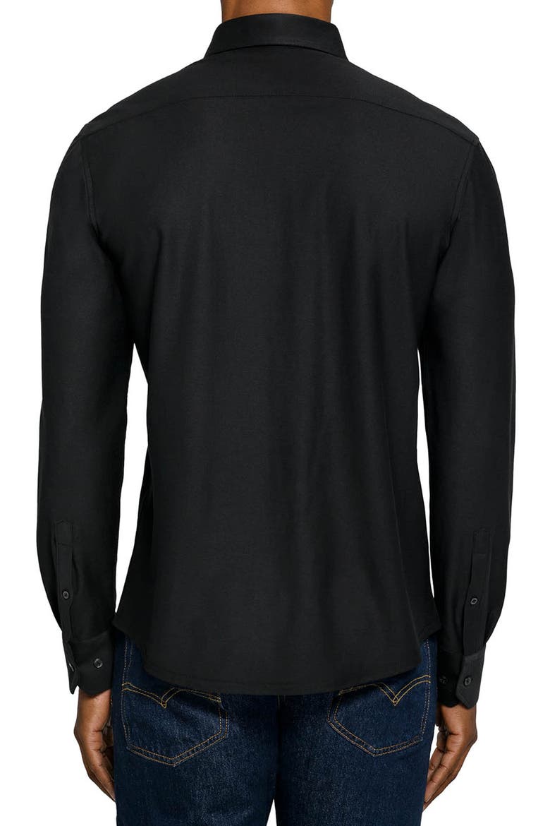 Solid Mapleton Luxe Cross Dyed Long Sleeve Shirt, Alternate, color, BLACK