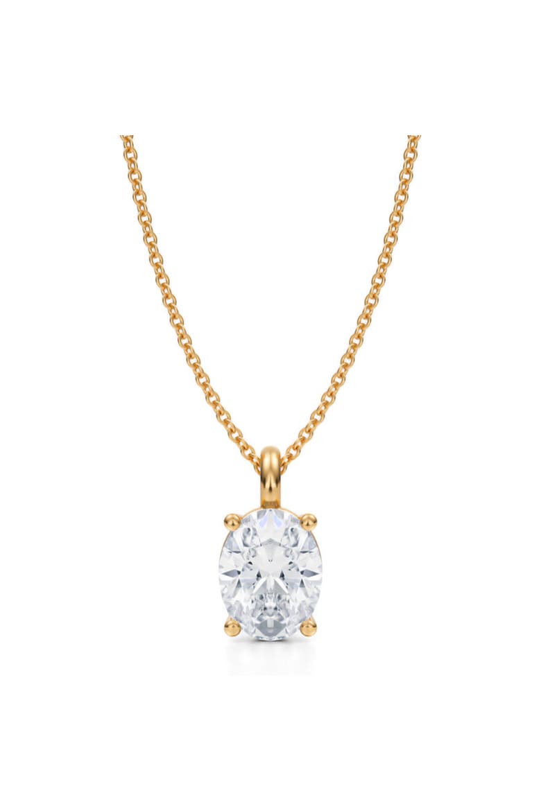 Oval Solitaire Lab Diamond Pendant Necklace 14K 2.0ct, Main, color, Yellow Gold