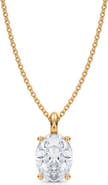 ALLUREZ Oval Solitaire Lab Diamond Pendant Necklace 14K 2.0ct