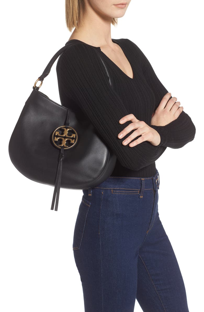 Tory Burch Mini Miller Leather Hobo Bag, Alternate, color,