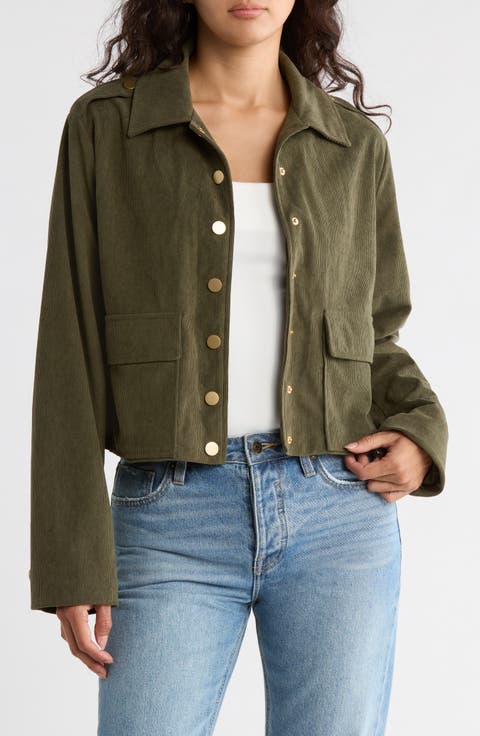 Adra Corduroy Crop Shirt Jacket
