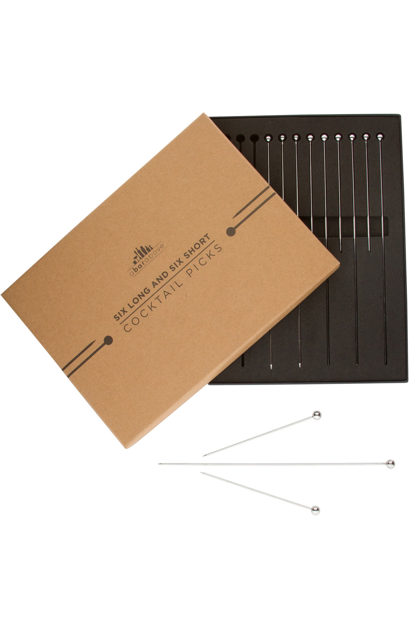 A Bar Above Stainless Steel Cocktail Picks, 12-Piece Combo Set - Stainless Steel