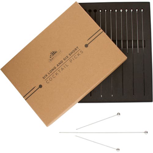 A Bar Above Stainless Steel Cocktail Picks, 12-piece Combo Set In Stainless Steel