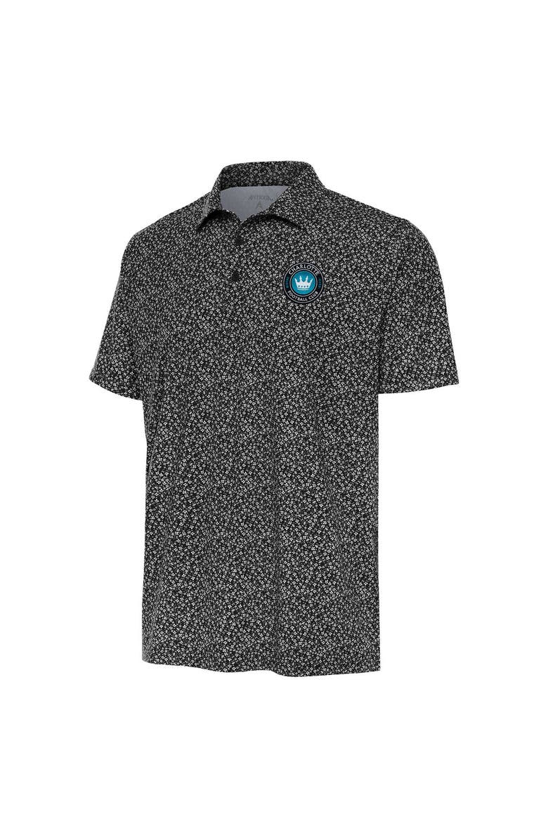 ANTIGUA Men's Antigua Black Charlotte FC Terrace Polo, Alternate, color, Black