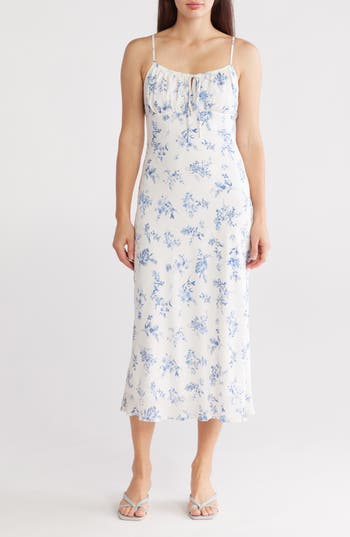 BLU PEPPER BLU PEPPER FLORAL TIE EMPIRE WAIST MAXI SLIPDRESS