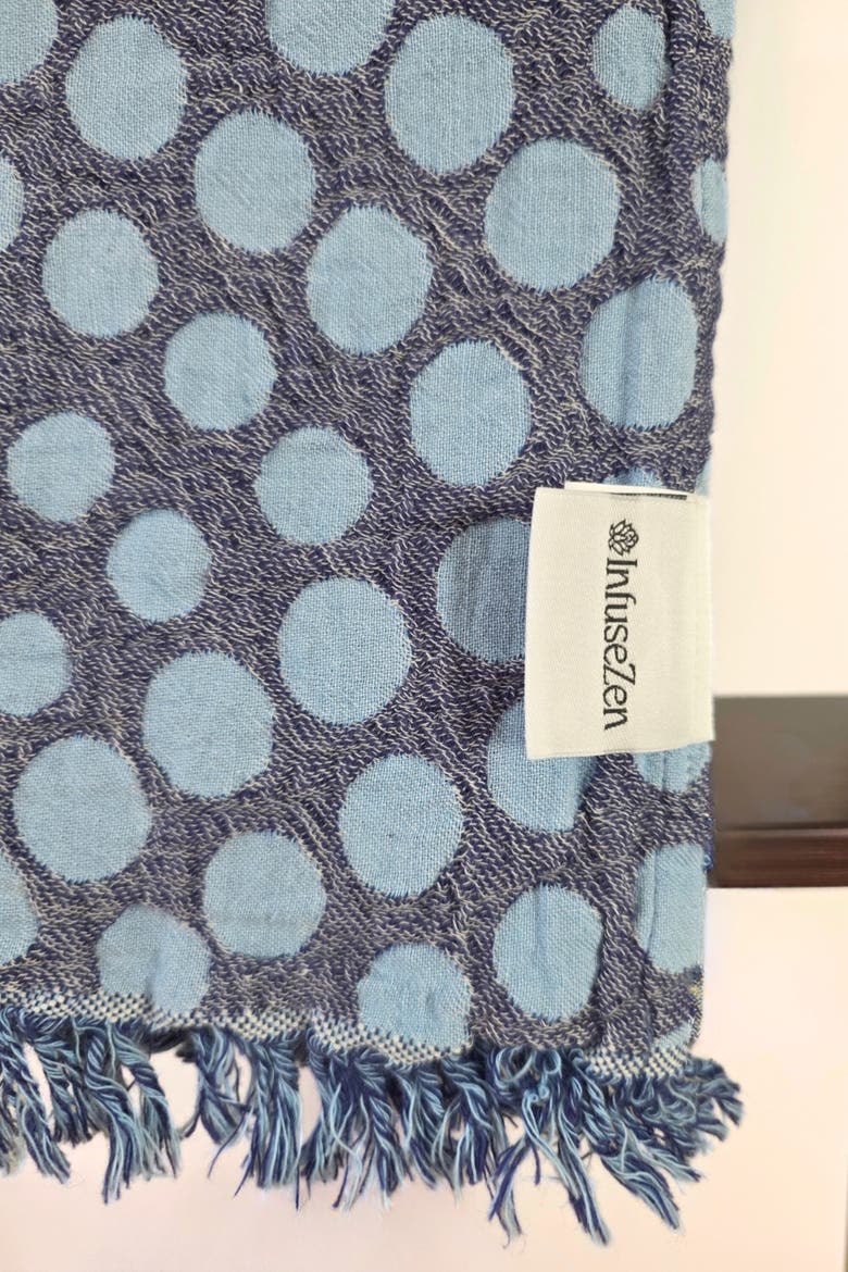 Arched Dot Lightweight Reversible Organic Cotton Muslin Blanket, Alternate, color, Olive
