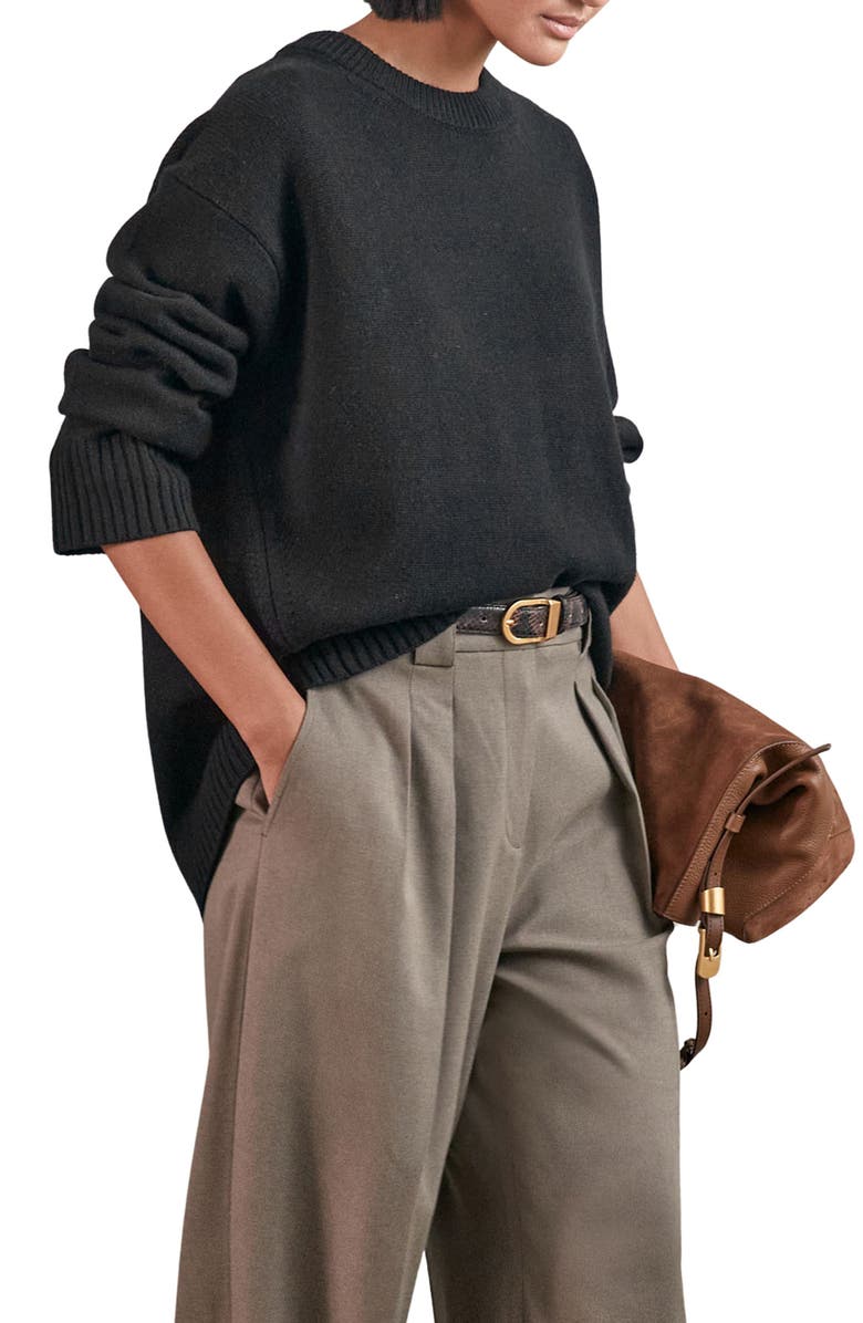 Reiss Ella Wool & Cashmere Sweater, Alternate, color, Black