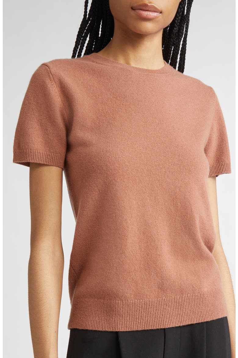 Short Sleeve Wool & Cashmere Sweater, Alternate, color, VINTAGE ROSE