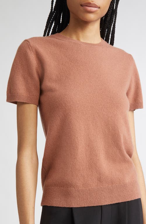 Vince Short Sleeve Wool & Cashmere Sweater In Pink
