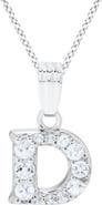 Mignonette White Topaz Pavé Initial Pendant Necklace