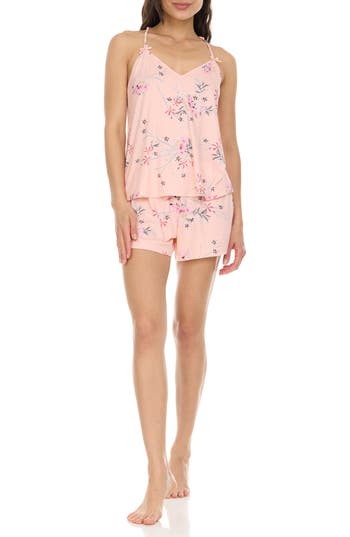 Flora By Flora Nikrooz Makayla Lace 4-pack Assorted Short Pajamas In Peach