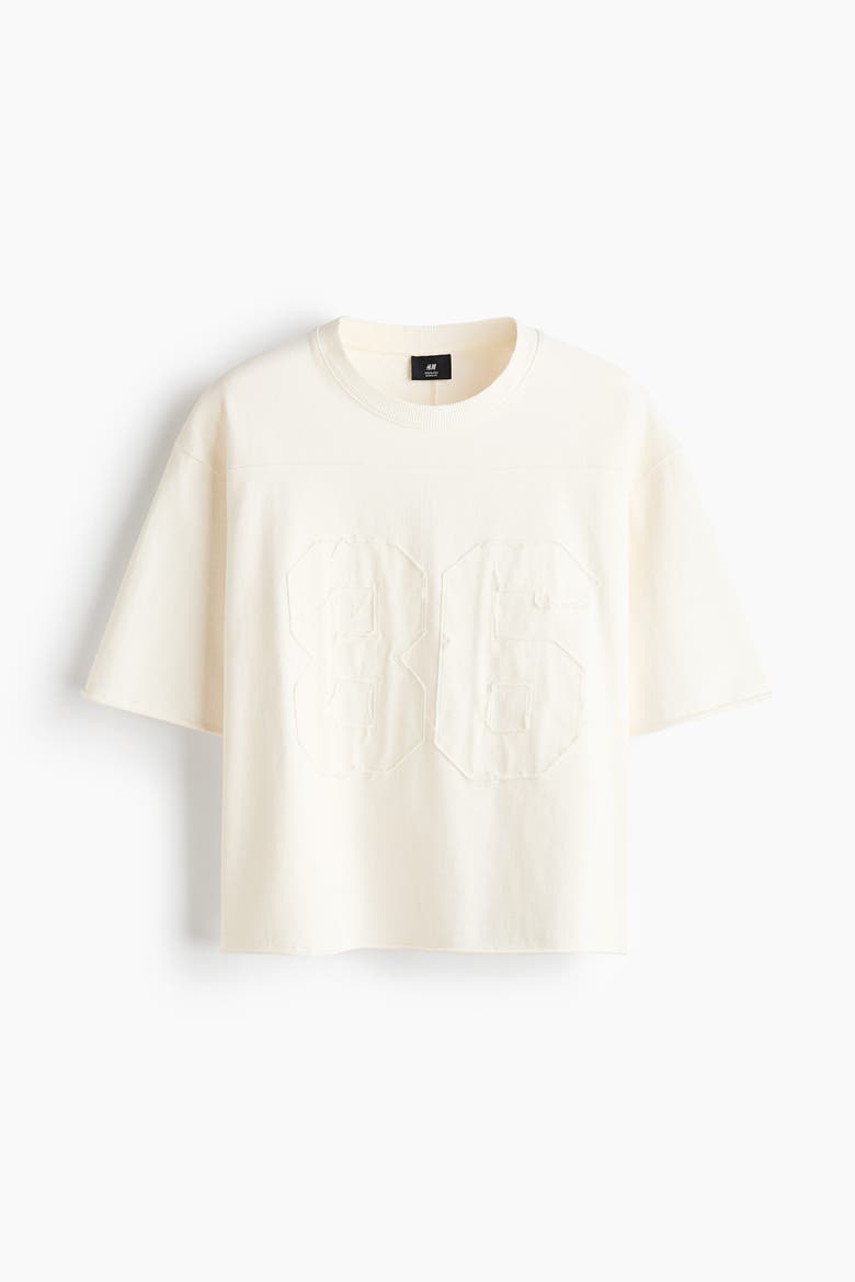 Oversized Fit Motif-detail Cotton T-shirt, Alternate, color, Ivory/86