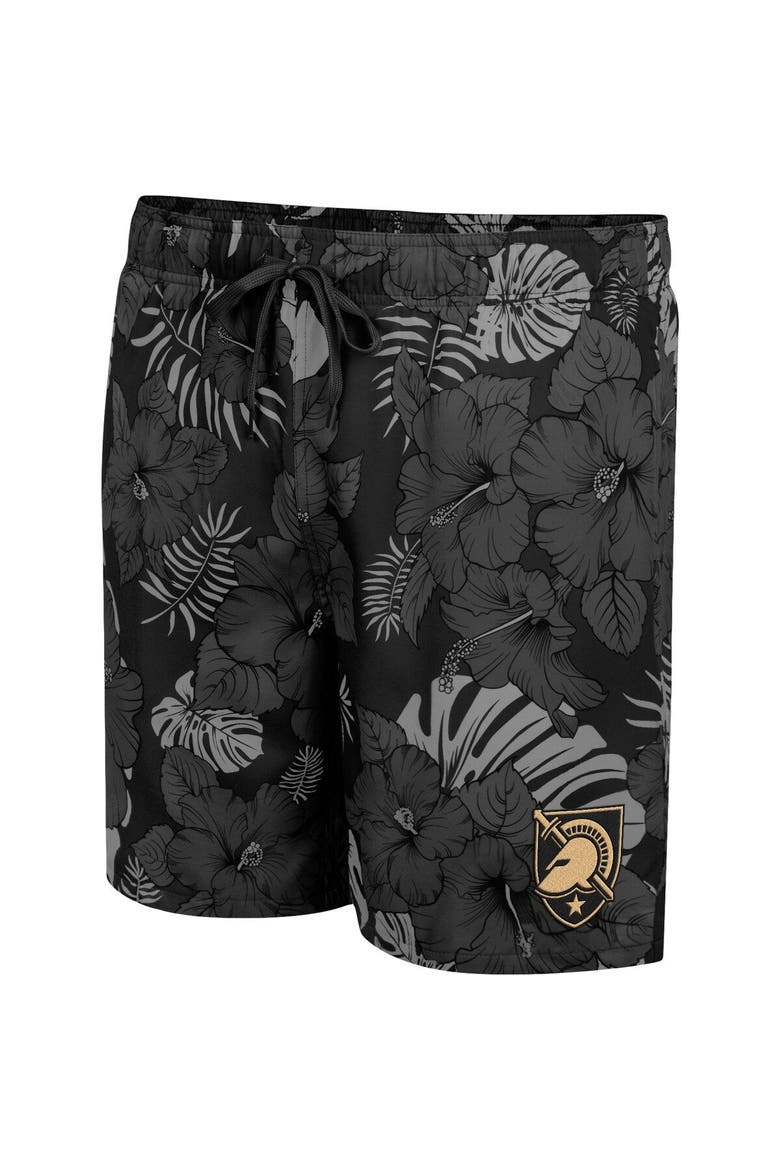 Men's Colosseum Black Army Black Knights The Dude Swim Shorts, Alternate, color, Black