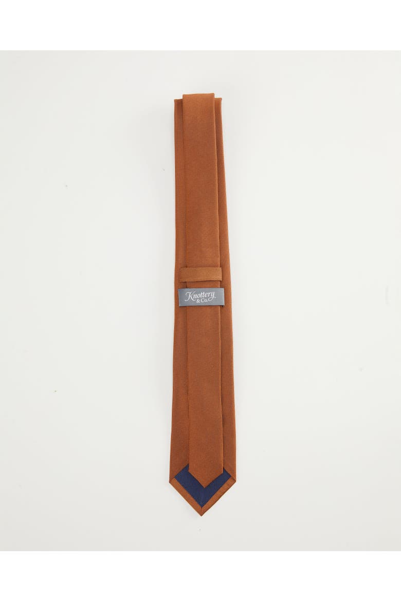 Twill Silk Tie, Alternate, color, Cinnamon Brown