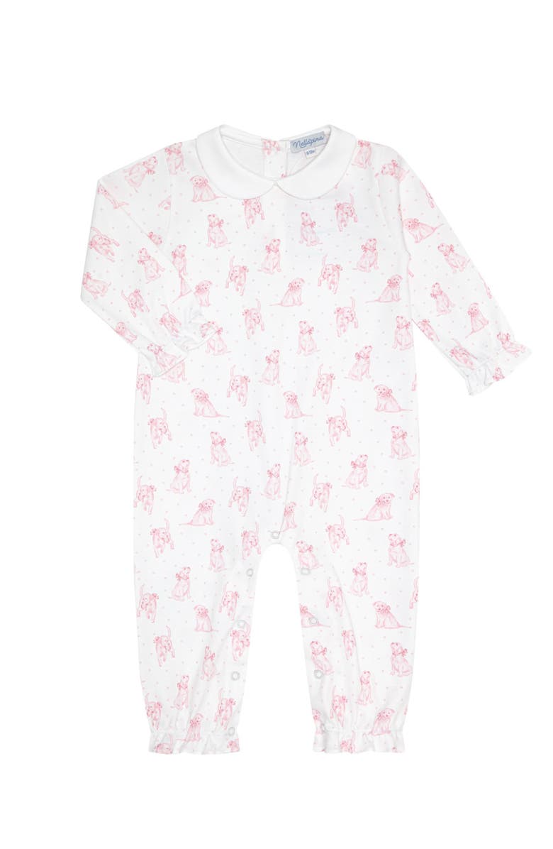 Nellapima Pink Puppy Love Print Romper long sleeve - Baby, Main, color, Pink