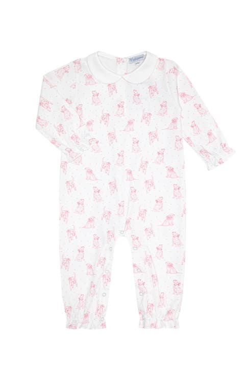 Pink Puppy Love Print Romper long sleeve - Baby