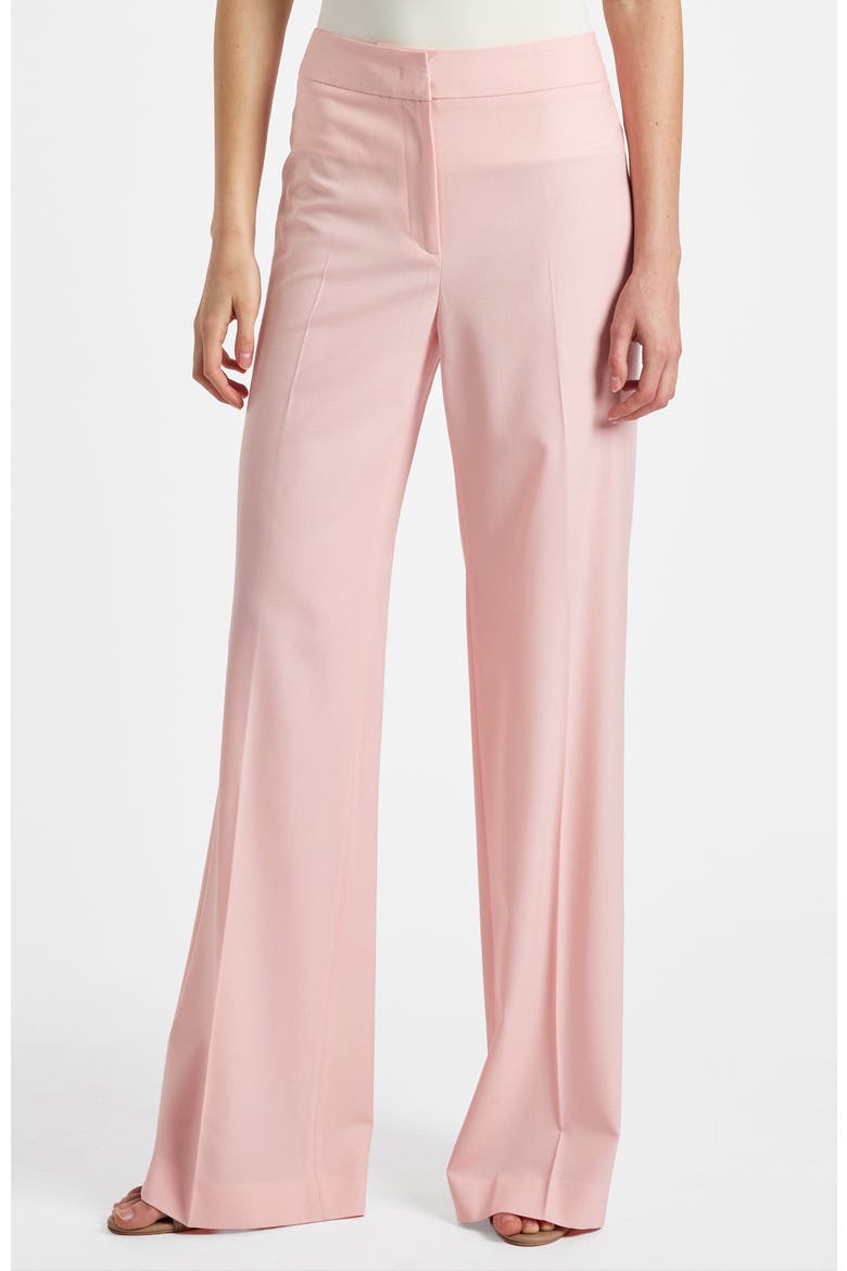 Camila Wide Leg Pants in Tropical Wool Stretch, Main, color, Candy Pink