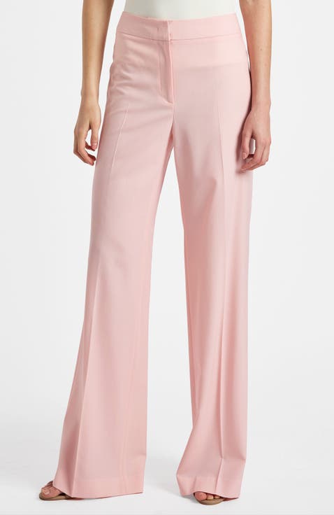 Camila Wide Leg Pants in Tropical Wool Stretch