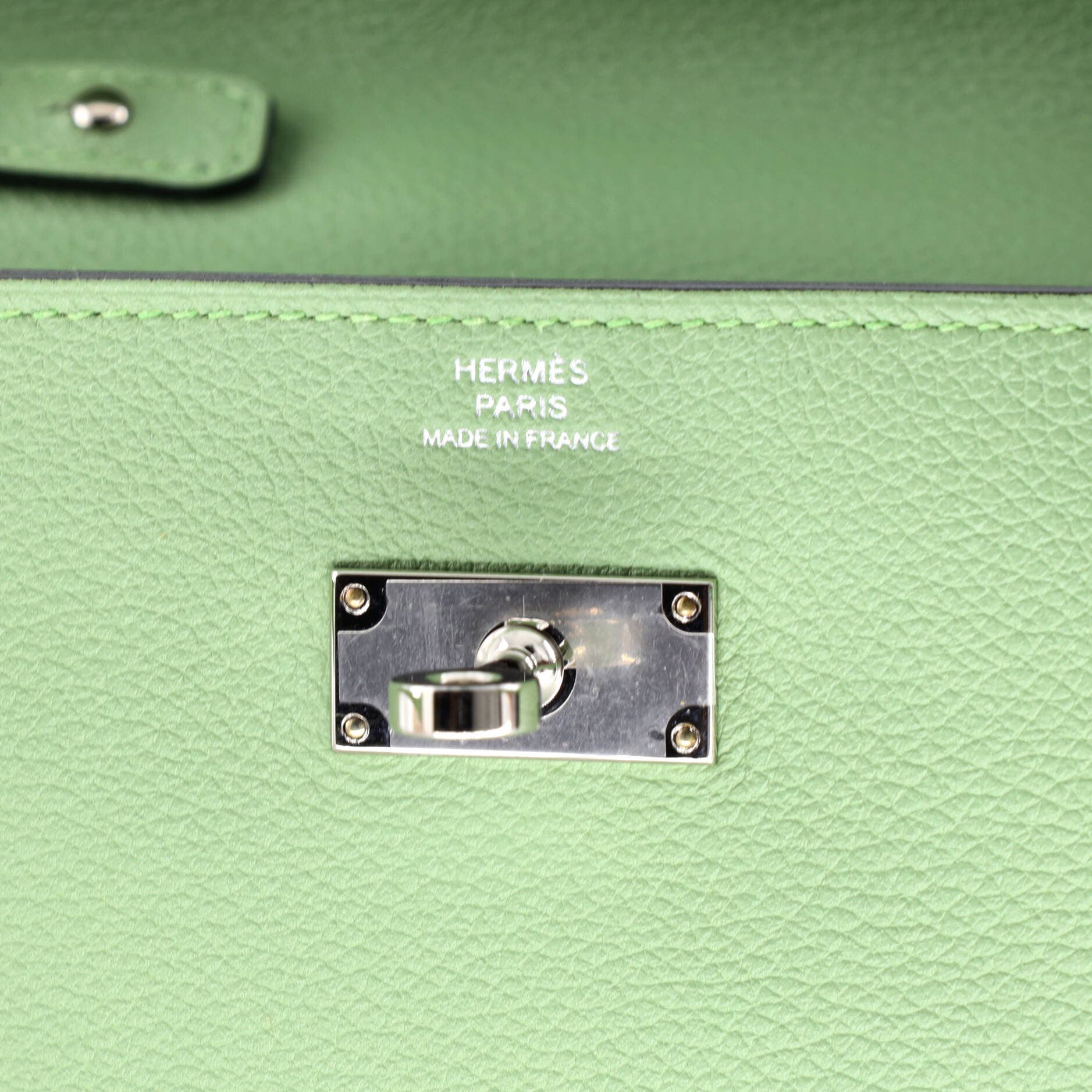 Pre-Owned Hermes Kelly To Go Wallet Evercolor, Alternate, color, Vert Criquet