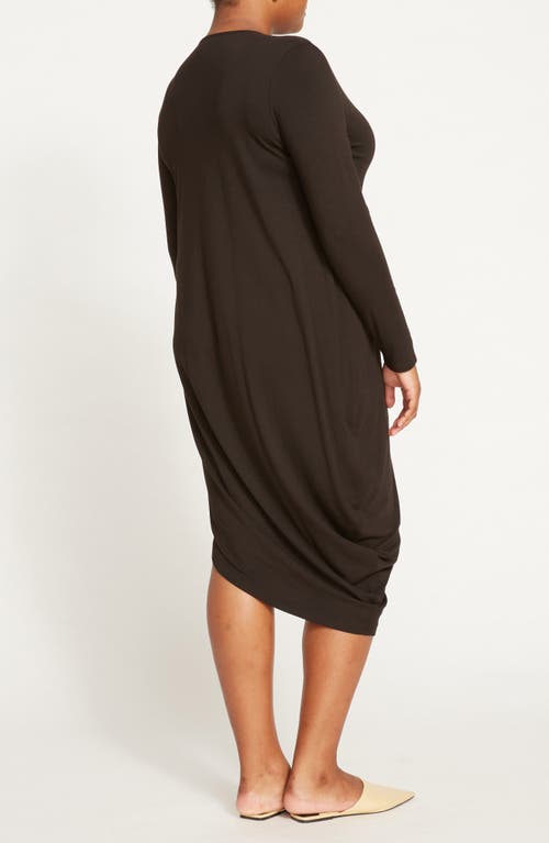 UNIVERSAL STANDARD UNIVERSAL STANDARD ICONIC GENEVA LONG SLEEVE ASYMMETRIC DRESS