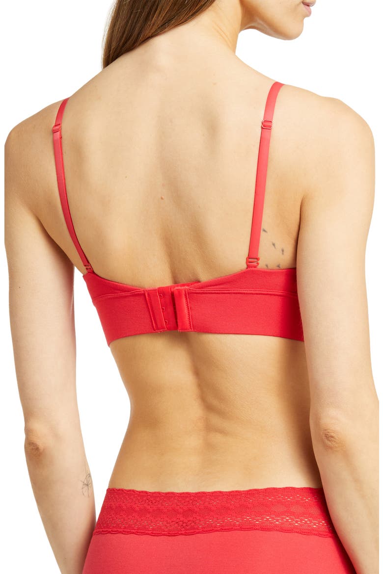 FeelFree Lace Trim Plunge Bralette, Alternate, color, LOLLIPOP RED
