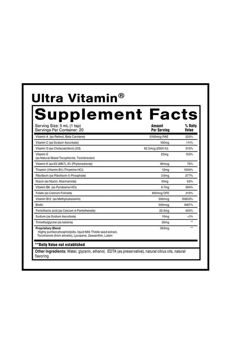 Quicksilver Scientific Liposomal Ultra Vitamin Liquid Multivitamin with Antioxidant Support, Alternate, color, NO COLOR