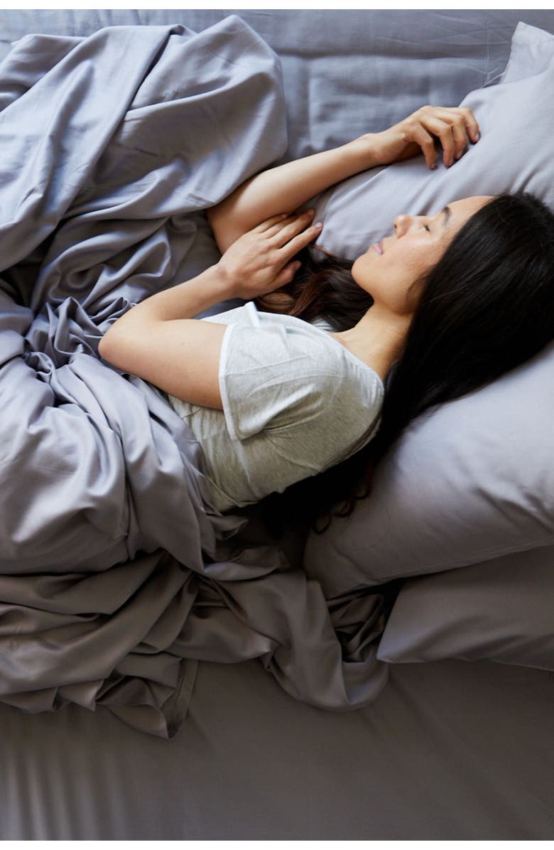 BedVoyage Luxury 100% Viscose Cooling Fitted Sheet, Alternate, color, Platinum