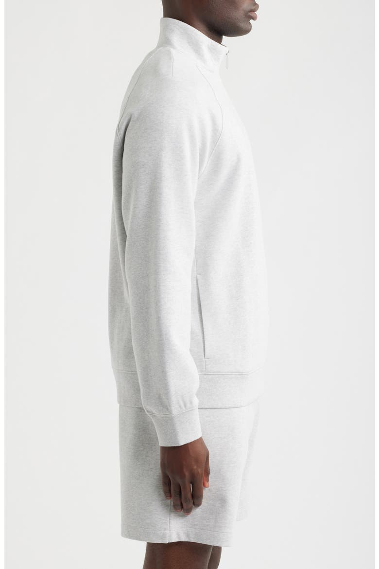 Cotton French Terry Quarter Zip Sweatshirt, Alternate, color, GREY LUNAR HEATHER
