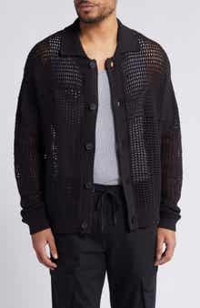 FRAME Mixed Open Stitch Cotton Cardigan