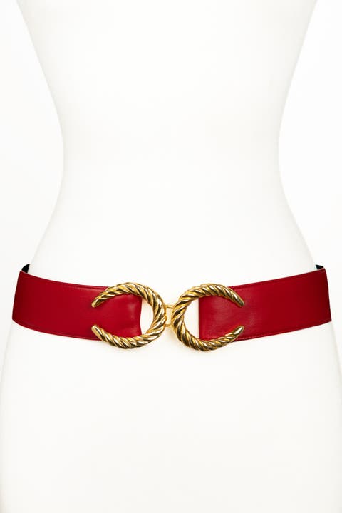 CC Buckle Leather Belt
