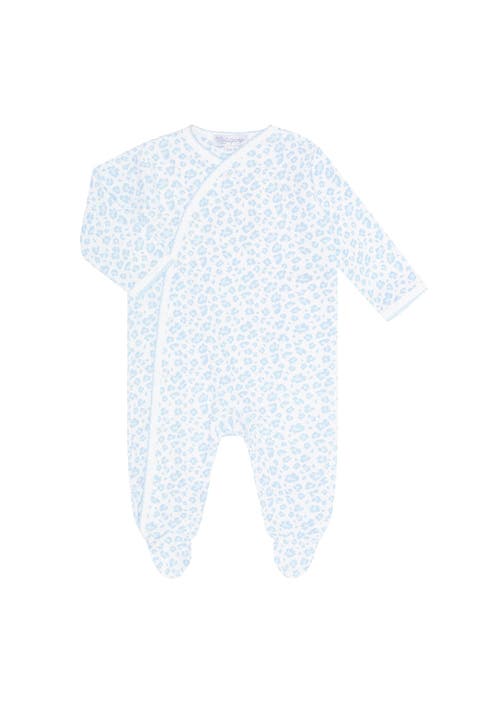 Blue Cheetah Print Crossover Footie - Baby
