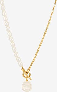 Dower & Hall Timeless Keshi Pearl Drop Chain Necklace