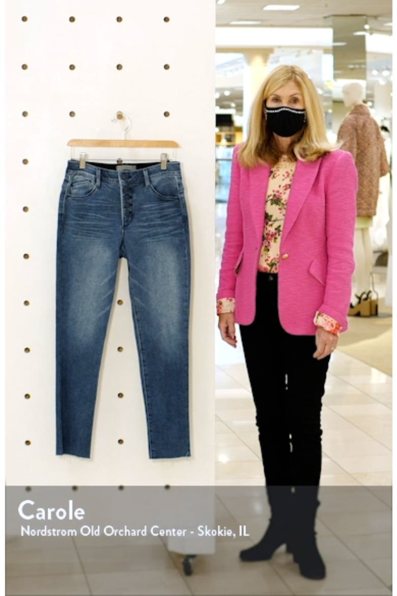 Ab-Solution Exposed Button Raw Hem Slim Jeans (Nordstrom Exclusive) video