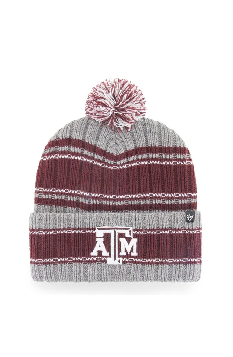 '47 Men's '47 Gray Texas A&M Aggies Rexford Cuffed Knit Hat with Pom, Main, color, Gray