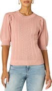 Wit & Wisdom Pointelle Elbow Sleeve Sweater