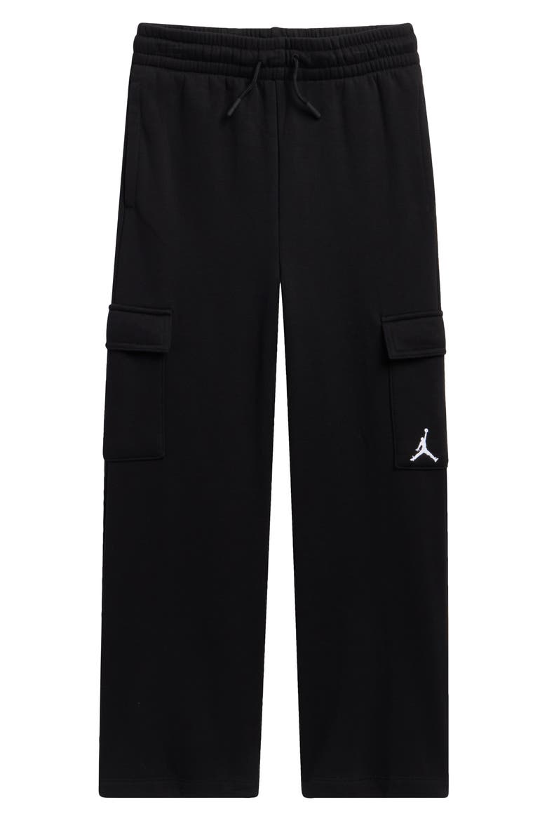 Kids' Y2K Fleece Cargo Joggers, Main, color, BLACK
